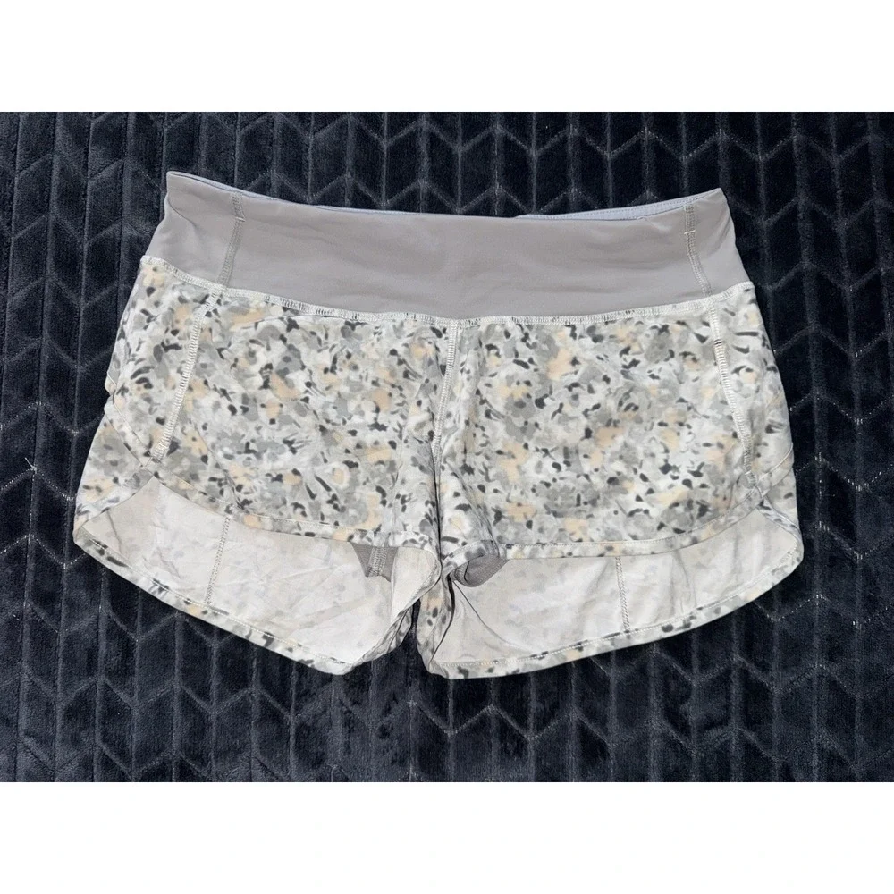 LULULEMON Women's Speed Up Running Shorts UnLined Gray Multicolor‎ Size 6
